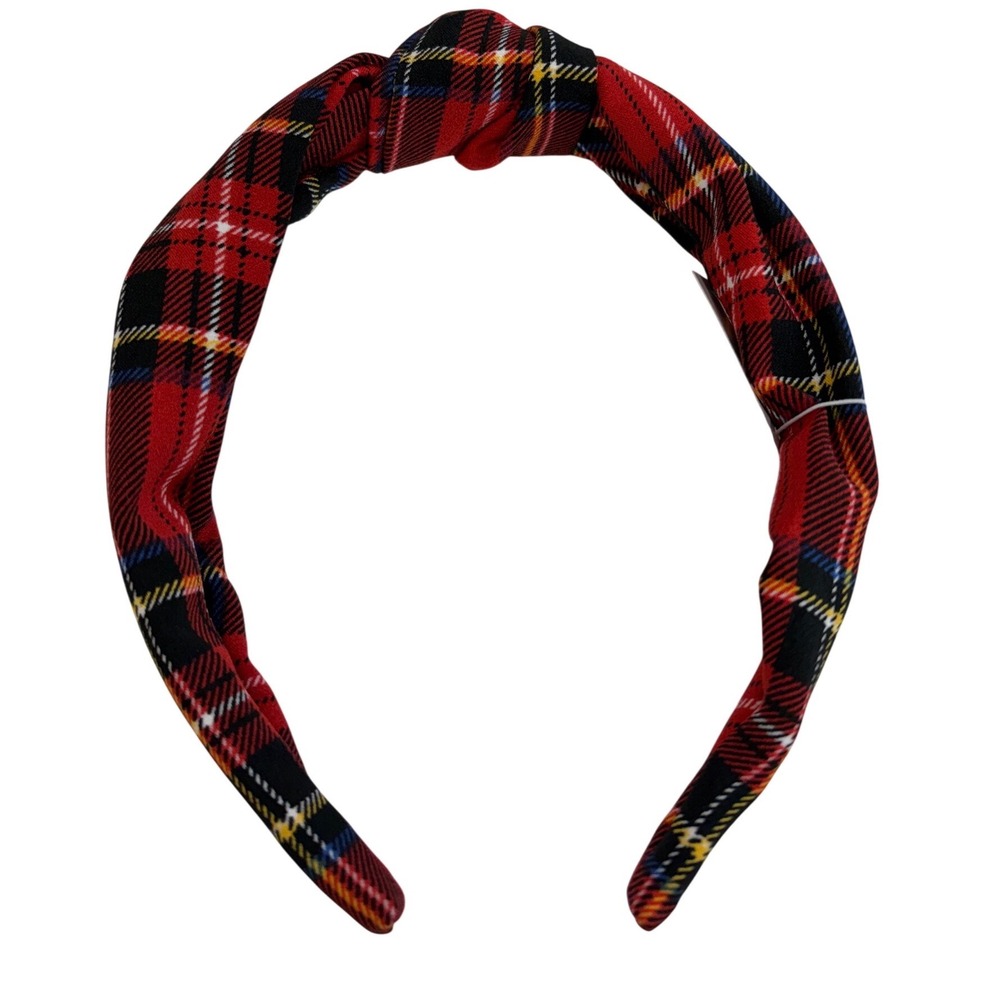 J.Crew Red‎ Stewart Tartan Plaid Knotted Headband CD843 New